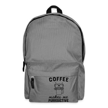 Coffee Makes Me Purrductive Cat - Backpack - elephant grey - Front