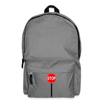 Stop Schild - Rucksack - Mittelgrau - Vorne
