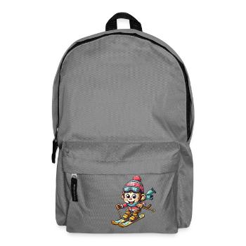 Singe Chimpanzé Skieur Vacances D’hiver Design - Sac à dos - gris éléphant - Devant
