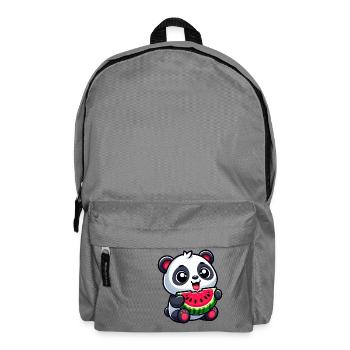 Panda Mit Wassermelone Fruchtig Niedlich - Rucksack - Mittelgrau - Vorne