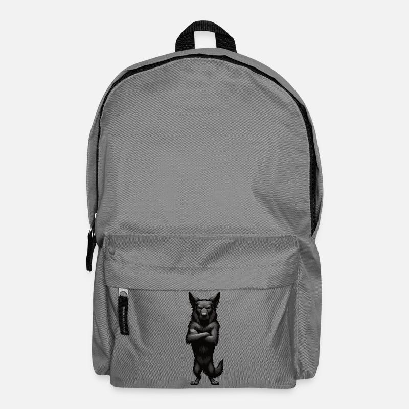 Schwarzer Schäferhund Schäferhundbesitzer  - Rucksack - Mittelgrau