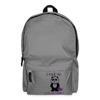 je m'en fous je suis une licorne,panda - Sac à dos - gris éléphant - Devant