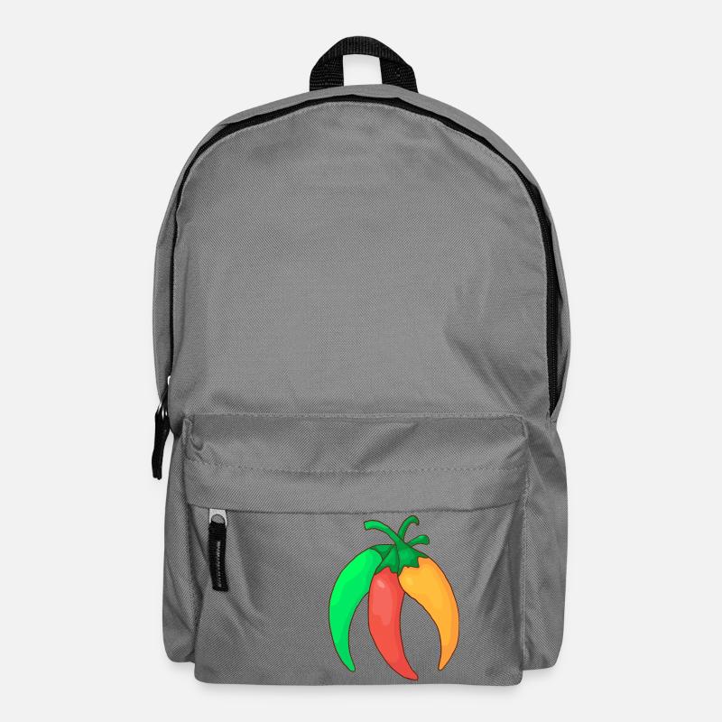 Green red yellow chilli pepper hot pepper vegetables - Backpack - elephant grey