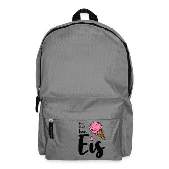 Ohne Fleiß kein Eis Spruch Eisverkäufer Sommer - Rucksack - Mittelgrau - Vorne