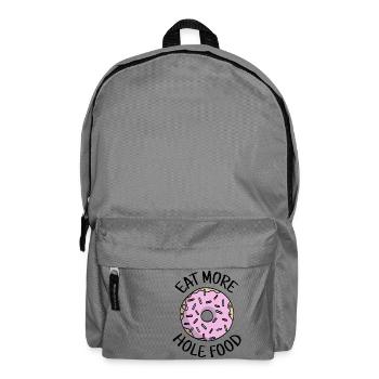 Eat More Hole Food funny donut gift - Backpack - elephant grey - Front