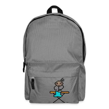 Strichmännchen bügeln - Rucksack - Mittelgrau - Vorne