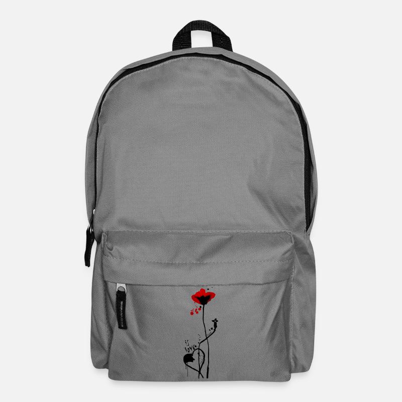 C’est l’amour.. avec design coquelicot - Sac à dos - gris éléphant