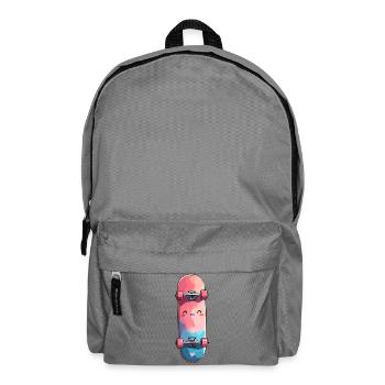 Kuscheliges Wasserfarben-Skateboard - Rucksack - Mittelgrau - Vorne