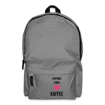 Erstmal einen Kaffee - Rucksack - Mittelgrau - Vorne