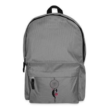 Traumfänger mit Herz, Federn und Sternen - Rucksack - Mittelgrau - Vorne