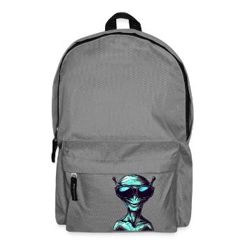 Cool Green Alien with Sunglasses - Backpack - elephant grey - Front