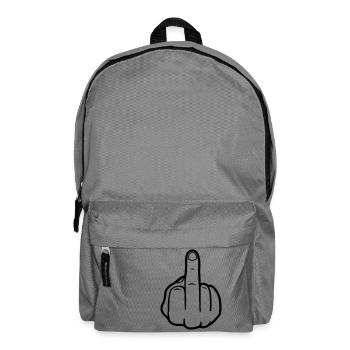 mittelfinger_black - Rucksack - Mittelgrau - Vorne