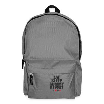 Eat sleep Rummy repeat card game Romme - Backpack - elephant grey - Front