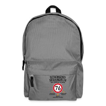 76. Geburtstag Schonend Behandeln Oldtimer Ist 76 - Rucksack - Mittelgrau - Vorne
