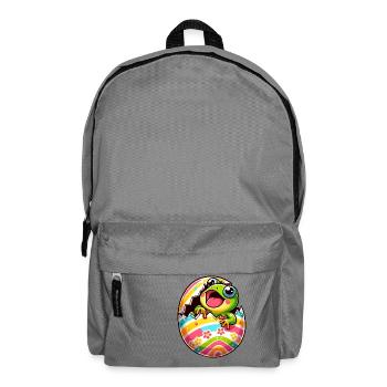 Buntes Osterei mit Schlüpfendem Frosch Design - Rucksack - Mittelgrau - Vorne