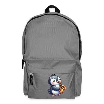 Pinguin Saxofonist Jazz Konzert - Rucksack - Mittelgrau - Vorne