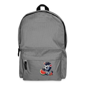 Zèbre avec pastèque fruité drôle - Sac à dos - gris éléphant - Devant
