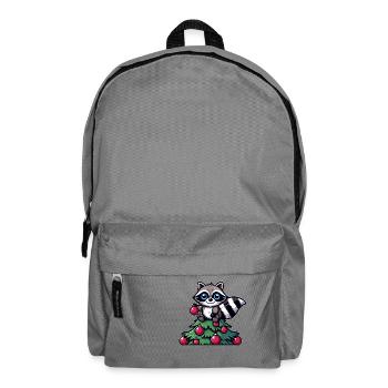 Skurriler lustiger Waschbär Weihnachtsbaum - Rucksack - Mittelgrau - Vorne