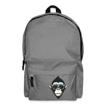 affe kopf sonnenbrille cool haare Frisur - Rucksack - Mittelgrau - Vorne
