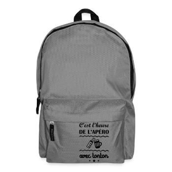 C'est l'heure, tonton, cadeau de naissance - Sac à dos - gris éléphant - Devant