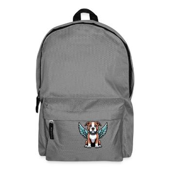 Süßer Pitbull Engel Cartoon mit Flügeln - Rucksack - Mittelgrau - Vorne