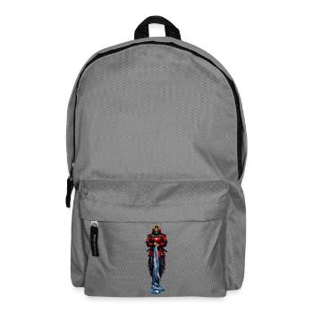 Roter Krieger Samurai Mantel - Rucksack - Mittelgrau - Vorne