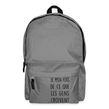 Je M'en Fou De Ce Que Les Gens Croivent - Sac à dos - gris éléphant - Devant
