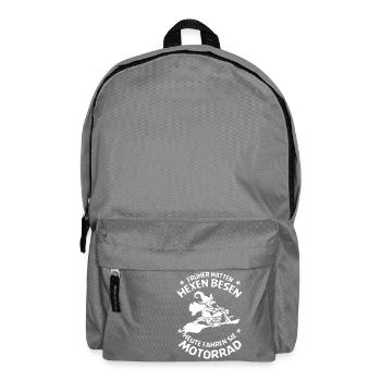 Hexen Besen Motorrad - Rucksack - Mittelgrau - Vorne