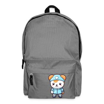 Cat and dog in winter clothes, cozy - Backpack - elephant grey - Front