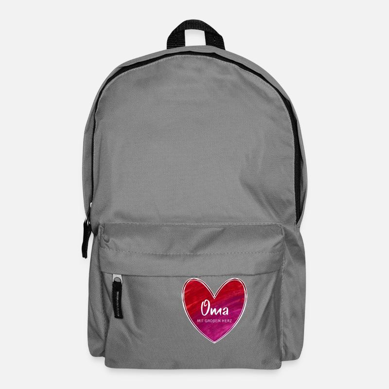 Oma mit großem Herz - Rucksack - Mittelgrau