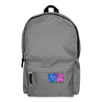 2 Lustige süße verliebte Elefanten im Comic Stil - Rucksack - Mittelgrau - Vorne