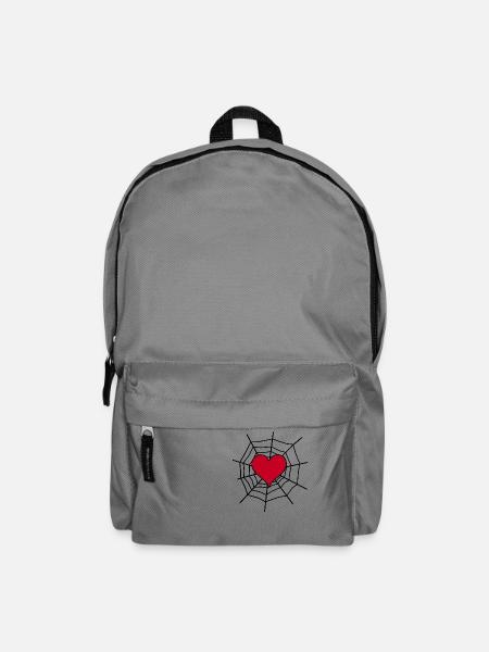 Herz im Netz - Rucksack - Mittelgrau