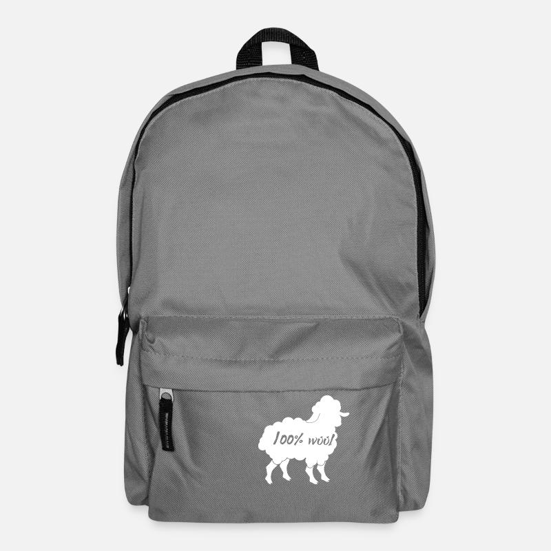 Schaf / Bauernhof: 100 % Wool - Rucksack - Mittelgrau