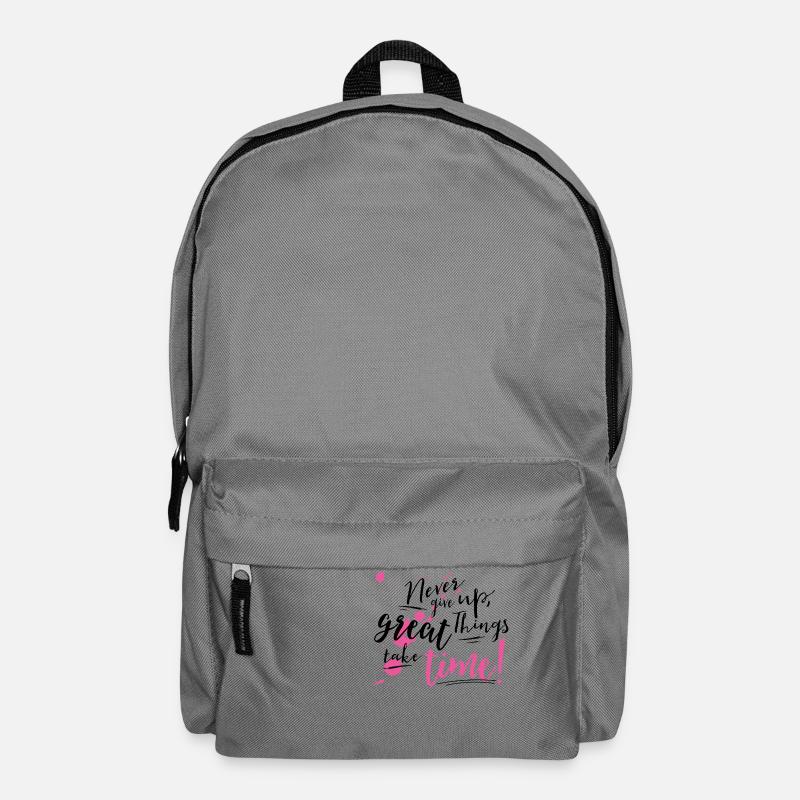 Never give up - Rucksack - Mittelgrau