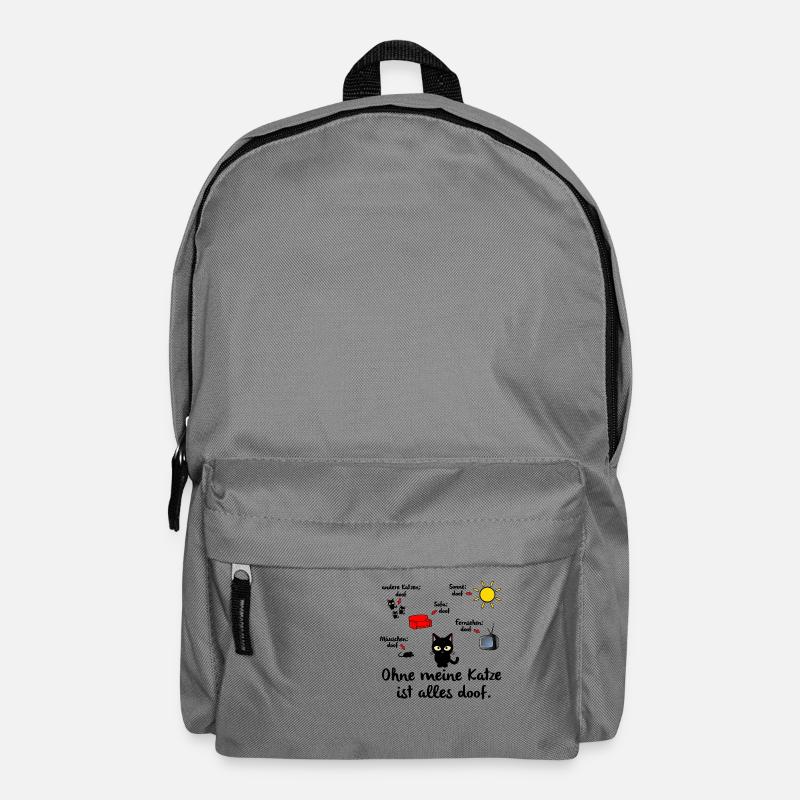Ohne Katze - Rucksack - Mittelgrau