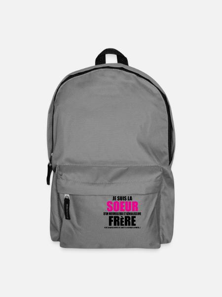 je suis la soeur d'un merveilleux frère - Sac à dos - gris éléphant