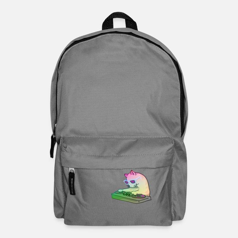 Rainbow DJ Kitty - dj cat - Backpack - elephant grey