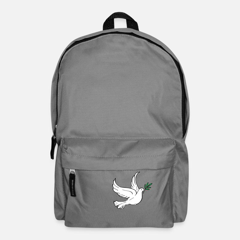 Weiße Taube, Friedenstaube, Frieden, Liebe - Rucksack - Mittelgrau