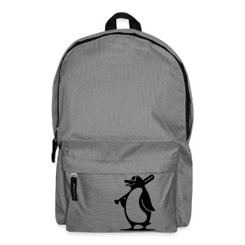 Silhouette de joueur de baseball pingouin - Sac à dos - gris éléphant - Devant