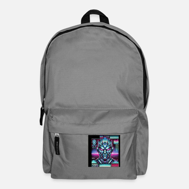Digitaler Roboterkopf - Rucksack - Mittelgrau