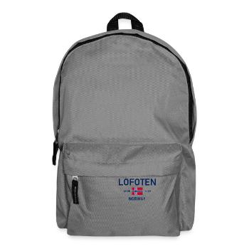 Lofoten - Norwegen - Koordinaten - Flagge - Rucksack - Mittelgrau - Vorne