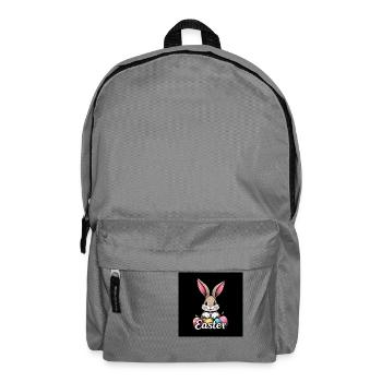 Bunte Ostern mit Hase - Rucksack - Mittelgrau - Vorne