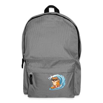 Shiba Surfing - Backpack - elephant grey - Front