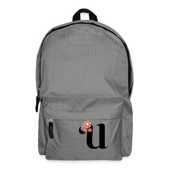 Lettre u fleurs minimalistes - Sac à dos - gris éléphant - Devant