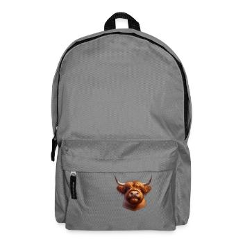 Highland Beef Head 1 - Backpack - elephant grey - Front