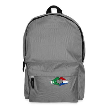 Pakistan Holland Flagge Haende Herzform - Rucksack - Mittelgrau - Vorne