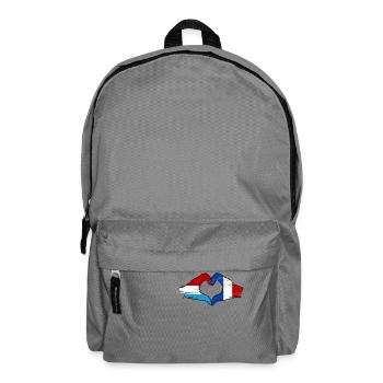 Luxemburg Frankreich Flagge Haende Herzform used - Rucksack - Mittelgrau - Vorne
