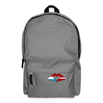 Luxemburg Lettland Flagge Haende Herzform - Rucksack - Mittelgrau - Vorne