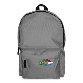Brésil Luxembourg Drapeau Mains Coeur Forme Utilisé - Sac à dos - gris éléphant - Devant