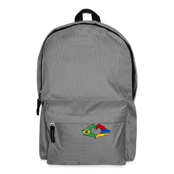 Brazil Armenia Flag Hands Heart Shape Used - Backpack - elephant grey - Front